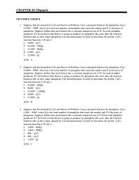 Economics Chapter 28 the inverse demand for bean sprouts were given