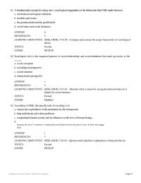 Sociology Chapter 1 Question Individualistic Explanations Human
