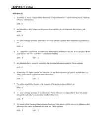 Economics Chapter 34 The utility possibilities frontier is the boundary