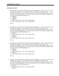 Economics Chapter 34 A Borda count is used to decide an election