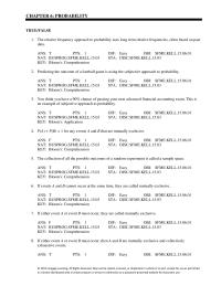 Management Chapter 6 The collection of all the possible outcomes of a random