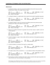 Management Chapter 10 Developing Interval Estimate For Population Mean