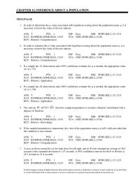 Management Chapter 12 In forming a 95% confidence interval for a population