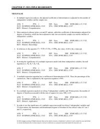 Management Chapter 17 In a multiple regression analysis involving 50 observations