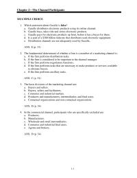 Marketing Chapter 2 Customer Support Provided Merchant Wholesalers Manufacturers Often