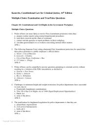 Constitutional Law Chapter 10 True Falseness A14 Police Officers Cannot Required