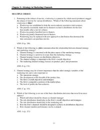 Marketing Chapter 5 The Most Emphasis Should Place Profits And