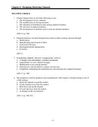 Marketing Chapter 6 Usually Preferred For The Distribution Industrial Operating