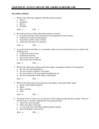 Art History Chapter 18 Which of the following is not part of the Mesoamerica