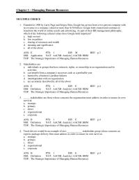 Human Resources Chapter 1 Which of the following would be an example of a primary&nbsp;