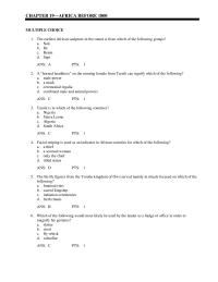 Art History Chapter 19 The earliest African sculpture in the round is