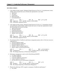 Human Resources Chapter 9 Performance management is used to do all of the