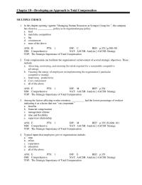 Human Resources Chapter 10 Total compensation can facilitate the organization’s