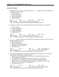 Human Resources Chapter 12 Voluntary Benefits And Services Health Care Benefits