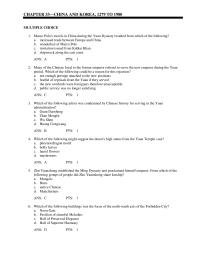 Art History Chapter 33 Marco Polo’s travels in China during the Yuan
