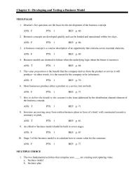 Management Chapter 4 What of the following components of the business concept