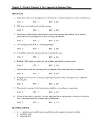 Management Chapter 9 Poor explanation of the business modele