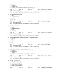 Finance Chapter 8 Which of the following is a problem with the Internal
