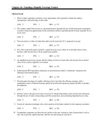 Management Chapter 16 An underwriter draws up a/an
