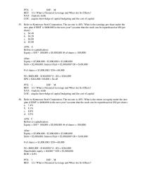 Finance Chapter 12 What is Financial Leverage and What Are