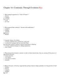 Biology & Life Sciences Chapter 16 Who Arranged Organisms Scale Nature Darwin&nbsp;