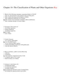 Biology & Life Sciences Chapter 18 Carolus Linnaeus Was Famous Philosopher