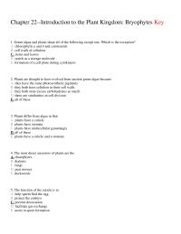 Biology & Life Sciences Chapter 22 Green Algae And Plants Share All The