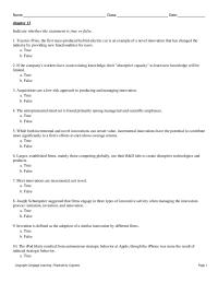 Management Chapter 13 Not Involve Autonomous Strategic Behavior Induced Strategic