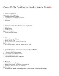 Biology & Life Sciences Chapter 23 Seedless Vascular Plants Reproduce Forming&nbsp;