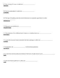 Biology & Life Sciences Chapter 23 which letter best indicates a mature gametophyte
