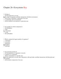 Biology & Life Sciences Chapter 26 Ecology All The Organisms Area The Study
