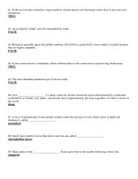 Biology & Life Sciences Chapter 27 which letter best indicates arctic tundra