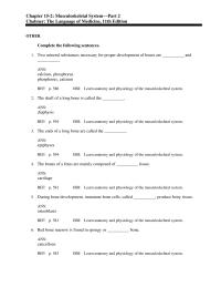 Dictionaries Chapter 15 Use Word Parts Build And Define Musculoskeletal