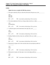 Dictionaries Chapter 17 Use Word Parts Build And Define Eye
