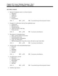 Dictionaries Chapter 19 cutting into tumor and removing a piece to&nbsp;