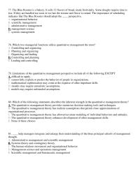 Management Chapter 2 Which two managerial functions utilize quantitative