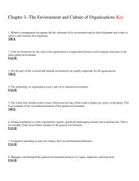 Management Chapter 3 The technology an organization uses is part