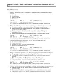 Management Chapter 2 Companies that operate in a lean production and
