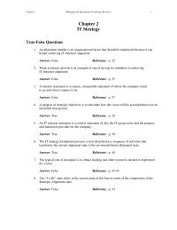 Management Chapter 02 A purpose of strategic objectives is to articulate