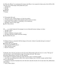 Management Chapter 8 The Product Life Cycle Shows How
