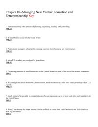 Management Chapter 10 Entrepreneur Does All The Following Except