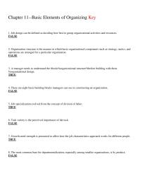 Management Chapter 11 Organizing The Second Basic Managerial Function