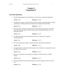 Management Chapter 08 The Organizational Infrastructure Type That Leverages&nbsp;