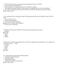 Management Chapter 12 Organizations Move Through The Stages The