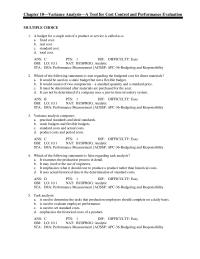 Management Chapter 10 The Company Purchased Higher Quality Material Than