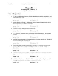 Management Chapter 14 A limitation of real options is that there is no option