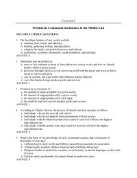 Economics Chapter 1 How Did Early Societies Make Decisions That