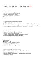 Economics Chapter 16 The Knowledge Economy The Supply Chain Has