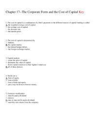 Economics Chapter 17 The Cost Capital Combination Firms Payments The