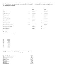 Accounting Chapter 5 The Following Income Statement Information For